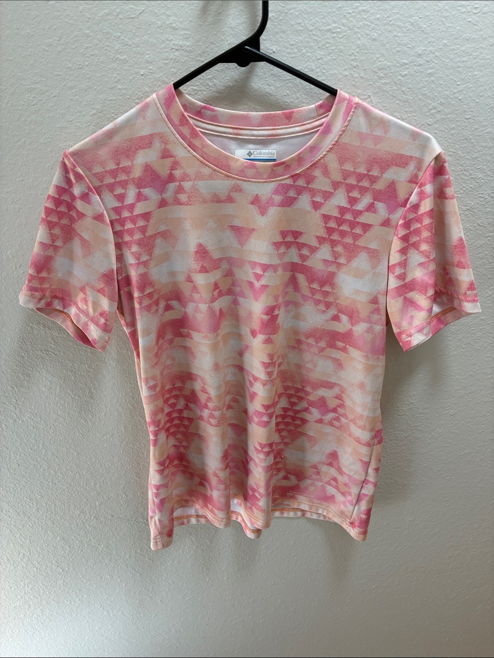 Columbia Pink & Cream Patterned Short Sleeve Tee